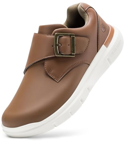 FitVille Mens Extra Wide Fit Loafer Leather Shoes | Casual,Comfortable,Diabetic Shoes for Swollen Feet,Edema,Plantar Fasciitis,Business,Formal,Dress,Loafer,Moccasins