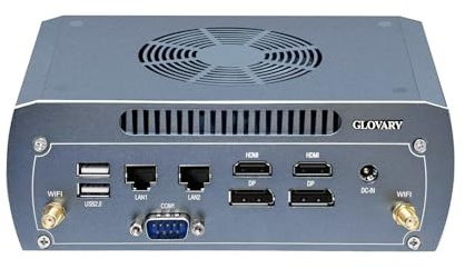 Glovary Mini PC Ryzen 7 8845HS (8C/16T), 2 x 2.5GbE LAN Gaming Micro Desktop Computer, Barebone NO RAM NO SSD, 8K60Hz, 4K120Hz, 4 Anzeige, 2USB3.2, RS232 COM, WiFi6, BT5.2