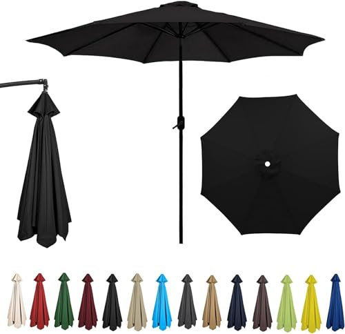 Toit de rechange pour parasol de terrasse, 6 baleines/8 baleines, protection UV, housse de parasol pour plage, terrasse, jardin, pièces de parasol stables (2 m, 6 baleines, beige)