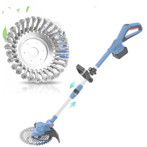 Unkrautbürste für Rasentrimmer, Wildkrautbürste für Motorsense mit 25,4mm Bohrung, Drahtbürste Freischneider,Hohe Standfestigkeit,Robust und Langlebig