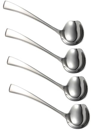 CHICAMPERA 4piezas Cucharas De Acero Inoxidable Boquilla De Cucharones Para Salsas Sopas y Guisos Diseño Elegante y Fácil De Manejar Utensilios De Cocina Imprescindibles Para Cenas Festivas