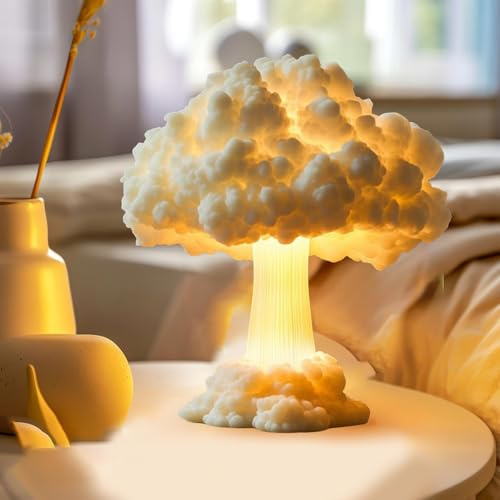 Rubu22a Lámpara nocturna 3D Nuclear Blast, nube, nube, bomba atómica, lámpara de mesa, lámpara de noche, explosión, bomba, atmósfera, decoración (A)