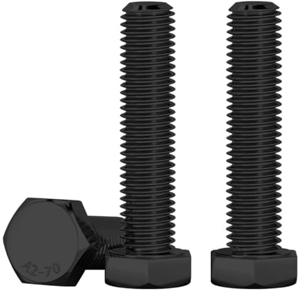 Drenky 10 Pièces Boulons Hexagonaux M8 X 35mm Noir Acier Inoxydable A2 V2A Haute Résistance Boulon à TêTe Hexagonale DIN 933 Vis Inox Pour Automobile Et Machinerie