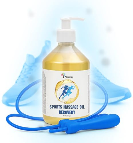 Verana Sport Massageöl Arnika - Aloe - Calendula - Spitzwegerich Sportpflege, Für Gelenke und Muskeln, Natürlich, Vor und nach dem Training, Jogging, Schwimmen﻿﻿ (500 ml)