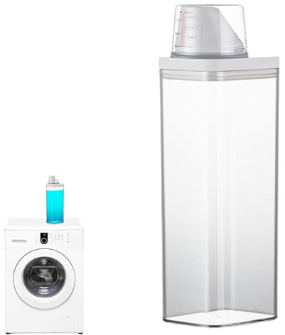 Dispenser di detersivo, dispenser per liquidi per bucato, contenitori per bucato, coperchio dosatore a tenuta stagna, per organizzare e conservare liquidi, detergenti, polvere, ammorbidente