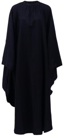 Healeved Hair Cutting Cape with Sleeves Barber Cape for Men and Women Salon for Hairdressing Black Pongee Hairdressers Adjustable Neck Washable Reusable for Adults and Kids