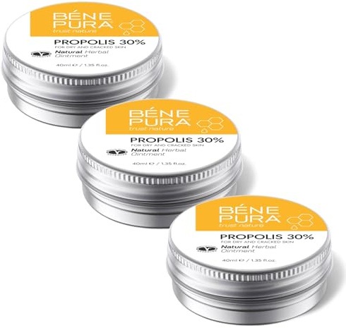 BenePura Propolis Salbe, Natürliche 30% Propolis Salbe für Juckende, Trockene und Rissige Haut, 40 ml (3er Pack)