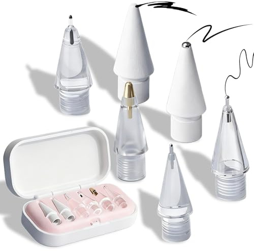 LuxStellar Ersatzspitzen für Verbesserte Stylus Pen Spitzen mit Tragebox, Hochempfindliche Ersatzspitzen und Präziser Steuer Stift/Eingabestift (6 in 1)