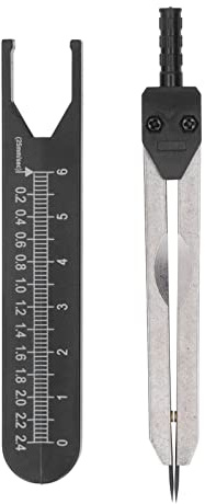 Pieds à coulisse en acier inoxydable pour le marquage des soins infirmiers et de l'électrocardiographe - Plage de mesure de 0 à 2,4 pouces - Diviseur de dessin noir et outil de (noire)