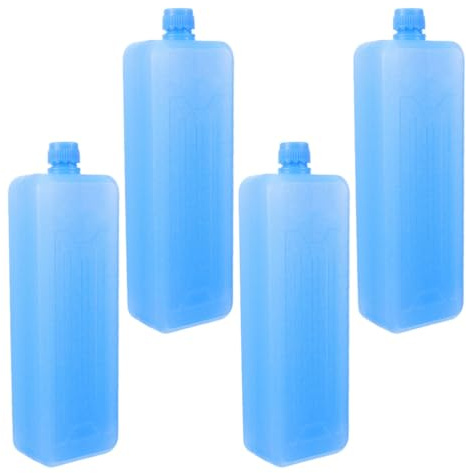 Amosfun Bloc de Congélation 4pcs pour Ventilateur Climatiseur, Boîte Isotherme Portable en Pe, Bac à Glaçons pour Congélateur, Refroidissement Rapide et Silencieux, Camping