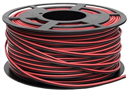 COFAN 51002615 Rolle – parallel Kabel (2 x 1.5 mm, 100 m) rot/schwarz
