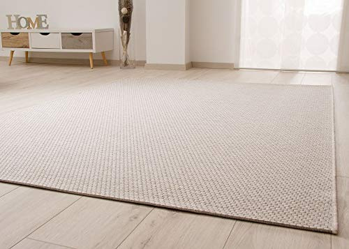 Steffensmeier Kurzflor Teppich Laine Anglaise | Wollteppich | Strapazierfähig | Beste Qualität | Natur, Größe: 200x290 cm