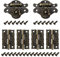QWORK® 2 Piezas Cierre de Bronce Antiguo, Bronce vintage Cerradura, Cerradura de Joyero Decorativo de Armario de Muebles con 4 bisagras y 28 tornillos