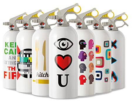 EXTINGUA Estintore Casa Omologato ABF 1 kg Estintore Schiuma Presa Antipanico Regalo Uomo Donna per Uso Domestico, Cucina, Auto, Barca, Mini Estintore per Interni, 1 pz