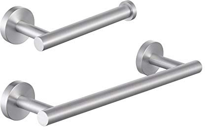 KES Towel Rail and Toilet Roll Holder Sets Hand Towel Holder Toilet Paper Holder 2-Pieces Bathroom Accessory Set SUS304 Stainless Steel Wall Mounted Brushed Finish, LA20S30DG-22