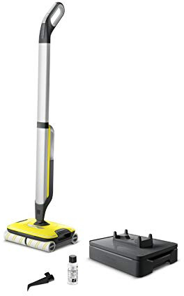 Kärcher FC 7 Cordless Hard Floor Cleaner - electric and cordless floor cleaner for 135 sqm – up to 45 minutes run time - effortless cleaning in one step, Yellow