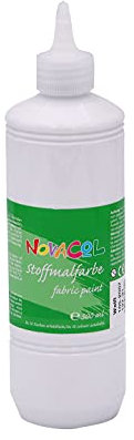 Ledacolor Stoffmalfarbe | Flüssige Textilfarbe | 500 ml | WEIß | für Kinder [unbedenklich] | Gebrauchsfertig | für kreative Designs auf Textilien | WASCHFEST
