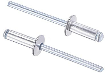 sourcing map 60 Stk. Blindnieten Aluminium Zugnieten Kerndekorationsnieten 5mm Durchm. 13mm Grifflänge Silber