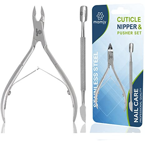 Mamjy Coupe-cuticules avec repousse-cuticules, kit d'outils professionnel pour enlever les cuticules, pince à cuticules, outils de manucure pour ongles des doigts et des orteils, coupe-cuticules et