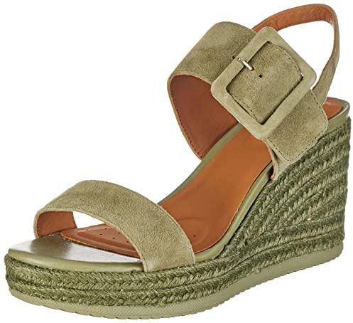 Geox Dam D Ponza Espadrille Wedge Sandal, Pistachio, 38 EU, pistaschkött, 38 EU