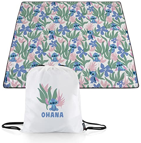 PICNIC TIME Disney Lilo & Stitch Impresa Picknickdecke, leichte Stranddecke, maschinenwaschbar, (Blau und Grün)