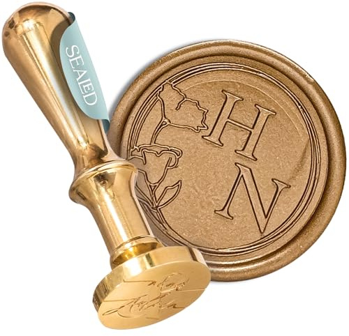 SEALED® Personalisierter Siegelstempel mit Wunschinitialen für Hochzeit und besondere Anlässe - Eleganter Wachssiegel Stempel mit 2 Buchstaben