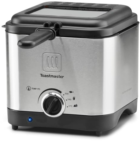 Toastmaster 1.5L Deep Fryer - Stainless Steel Cooking Appliance for Chicken Wings, Fish & More - Small & Compact - With Basket for Home Use