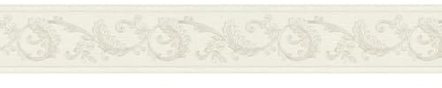 BRICOFLOR Frise papier peint élégante pour salon Frise tapisserie beige crème style baroque pour chambre Frise murale couloir & entrée