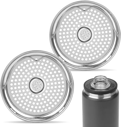 Linkidea 304 Stainless Steel Tea Strainer Compatible with YETI Rambler Bottle 18oz/26oz/36oz/46oz/64oz Chug and MagDock Caps, Ice Strainer Filter Blocker Fruit Stopper, 2 Pack