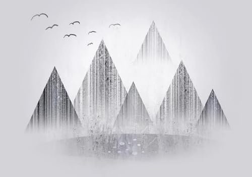 Fototapete Schlafzimmer Kinderzimmer 3D Tapeten 3D Effekt Wohnzimmer Abstrakte Geometrische Berge Tinte Landschaft Wandposter Xxl Waterfall Weiß Grau Blumen Wald Natur Mustertapete