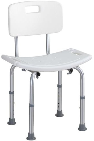 Relax World Sgabello da Doccia 6 Altezze,Sedia da doccia per Anziani Bagno, Sedile per Vasca da Bagno Antiscivolo, Sedia Vasca Disabili Regolabile,Portata 150 kg