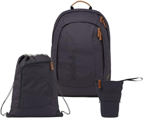 Satch Air Light Edition Schulrucksack Set 3tlg. inkl. Pencil Slider und Sportbeutel (Nordic Grey)