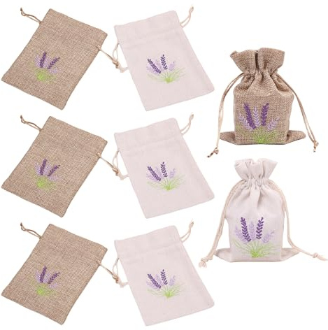 6 Stück Lavendelsäckchen Leer,Lavendel Beutel Duftsäckchen,Leere Lavendelbeutel Säckchen Bags Baumwollsäckchen Duftsachet Mit Drawstring Leinensäckchen,für Befüllen Lavendelblüten Lavender Getrocknet