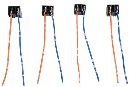 Akozon H7-Scheinwerferfassungs-Kabelbaum, 4-teiliges Buchsenkabel für H7-Halogenbirne, DC12–24 V