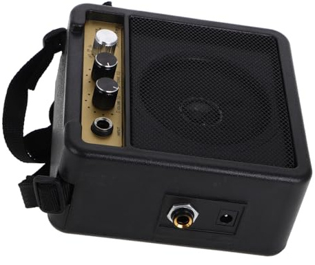 Black 5w Mini Guitar Amp Electric Guitar Amplifier Portable | Practice Amp, Drum Speaker, Versatile Connectivity, High Fidelity Sound, Sturdy Construction, without Battery