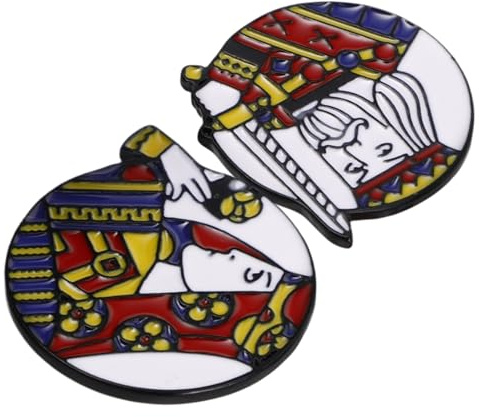 GALPADA 1uppsättning Spelkort Broche Med Kung Och Drottning Enamel För Fester Bröllop Och Födelsedagar Samlarobjekt Och Klädesaccessoarer För Unisex