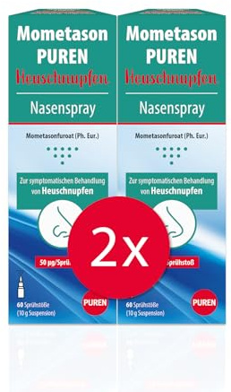 Mometason PUREN Set 2x 18g Heuschnupfenspray - Nasenspray zur effektiven Linderung typischer Allergie Symptomen wie Juckreiz, Niesen, Schnupfen und oder verstopfter und laufender Nase