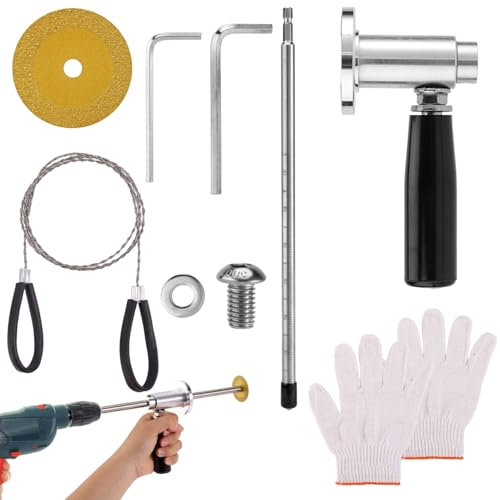 Lyreh Tagliatubi Interno per Tubi in PVC, Tagliatubi Interno Acciaio Tubi in PVC con Profondità di Taglio Regolabile di 17,78cm Compatibile con Trapani da 0,95cm Adatto per Tubo da 3,81-20,32cm