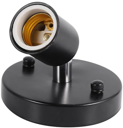 E27 SCOPIA LIGUATA 180 Gradi Vintage Regolabile a Parete a Parete Spot del Supporto per Lampadina per Lampadina per il Passaggio del Corridoio della Sala da Pranzo (BLACK)