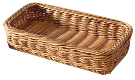 MUCKLILY Panier de Rangement Rotin Imitation pour Couverts Bouteilles Épices Organisateur Élégant pour Cuisine Table à Manger pour Buffets Occasions Spéciales