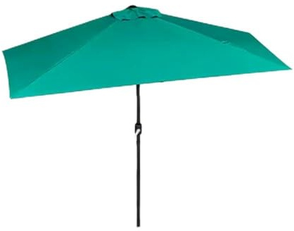 8ft Half Umbrella for Patio Rectangular Sunshade with 5 Ribs Wall Mounted Outdoor Parasol for Deck & Garden Stylish Outdoor Canopy for Sun Protection