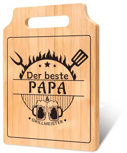 Moiuguli Geschenke für Papa, Handgeschnitzt Schneidebrett für Papa, Attentive Bester Pa pa Geschenke Frei von Schadstoffen, Geschenk Patenonkel Weihna-chten Geburtstag Vatertag