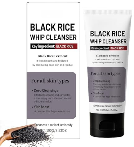 Black Rice Peeling, Gesichtsreiniger, sanftes Peeling, Gesichtspeeling, schäumender Reiniger, revitalisiert und macht die Haut weich, für fettige bis normale Haut, Männer und Frauen
