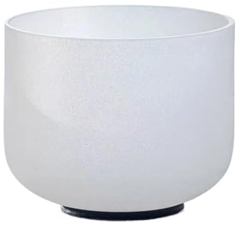NJIEzhao Ciotole da meditazione yoga smerigliate in cristallo di quarzo canto 432hz/440hz for strumenti musicali sonori Ciotola di cristallo cantante(8 inch F Note 440Hz)