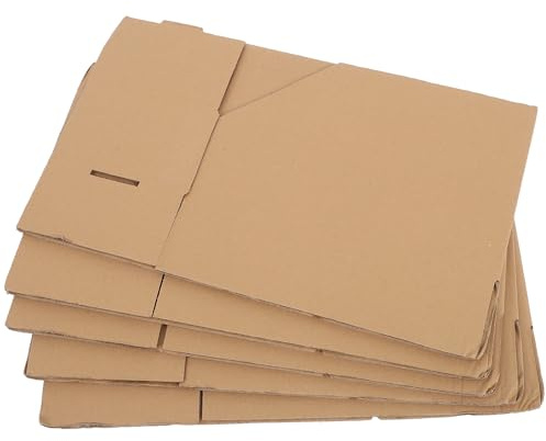 TOYANDONA 5 pezzi Scatole in Cartone Ondulato per Organizzazione Magazzino e Trasloco Contenitori Resistenti per Smistamento e Conservazione Oggetti Piccoli