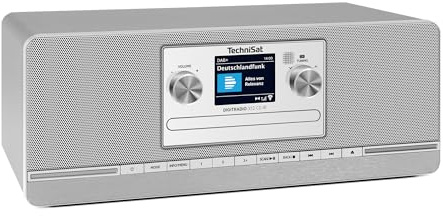 TechniSat DIGITRADIO 372 CD IR – Radio estéreo por Internet con Dab+, FM, CD, WiFi, Bluetooth, Pantalla a Color, USB, AUX, Salida Auriculares, Despertador, 10 W, App y Mando a Distancia, Plateado