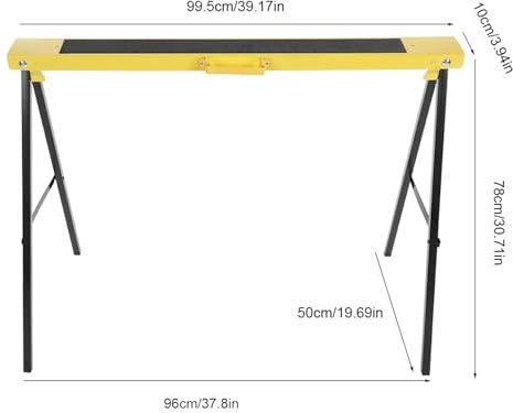 RASTKY Heavy Duty Folding Steel Sawhorse Portable Stand for Work Support, 2Pcs Non Slip Trestle Stands for Workshop
