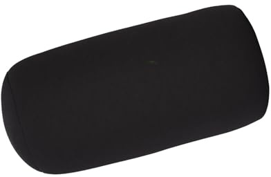 Aramox Rullkudde Microbead Sovkudde 30 X 14 Cm med Polyesteröverdrag Hals Handledsstöd Mjuk Ryggkudde för Resor Hemmakontor Stol Soffa Sovrum (Svart)