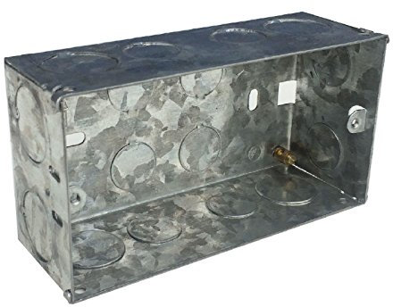 5 x Double Metal Back Box Depth 47mm Flush Wall Pattress for Cooker Spurs Electrical