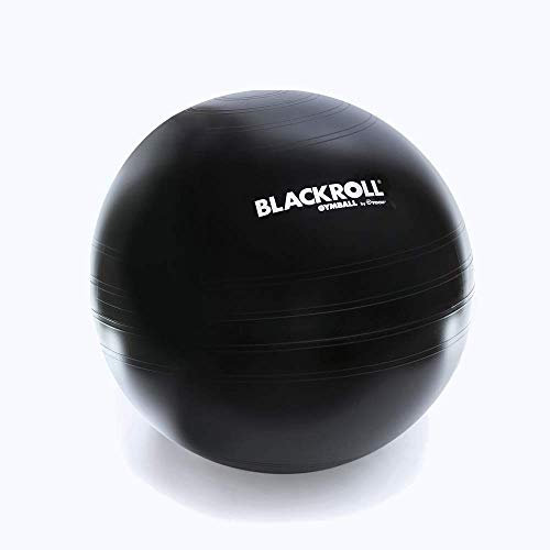BLACKROLL® AMGBBK GYMBALL, funktionaler Gymnastikball 65 cm, Fitnessball zum Trainieren oder Sitzen, belastbarer Sitzball für Koordinations- und Stabilisationstraining, Made in Germany, Schwarz
